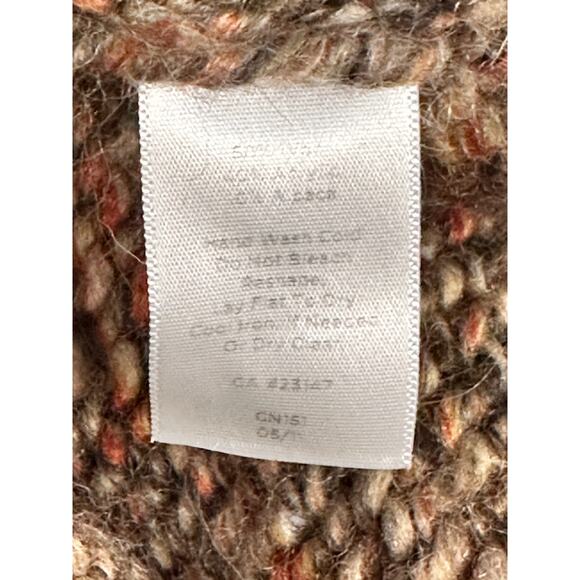 Talbots Brown Marled Shawl Collar Open Front Wool Alpaca Cardigan Medium - Picture 8 of 8